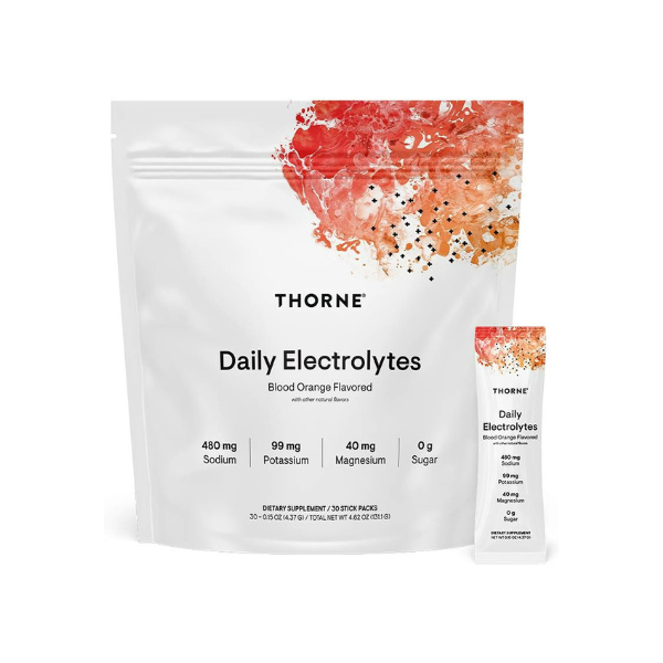 THORNE Daily Electrolytes, Electrolyte Powder Drink Mix, 30 Stick Packs