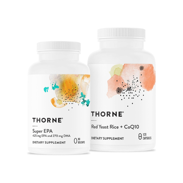 THORNE - Super EPA and Red Yeast Rice & CoQ10 Bundle - Supports Cardiovascluar, Joints, Brain, and Skin Health - 90 to 120 Servings