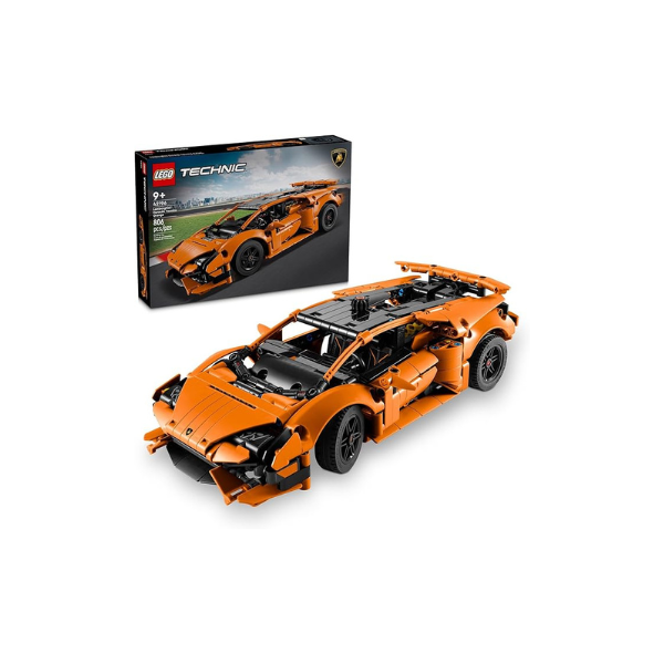 LEGO Technic Lamborghini Huracán Tecnica Orange Toy Cars - Building Toys for Kids, Boys & Girls, Ages 9+ - Lamborghini Toy Car W/ V10 Engine & Steering - Gift Ideas for Birthdays - 42196