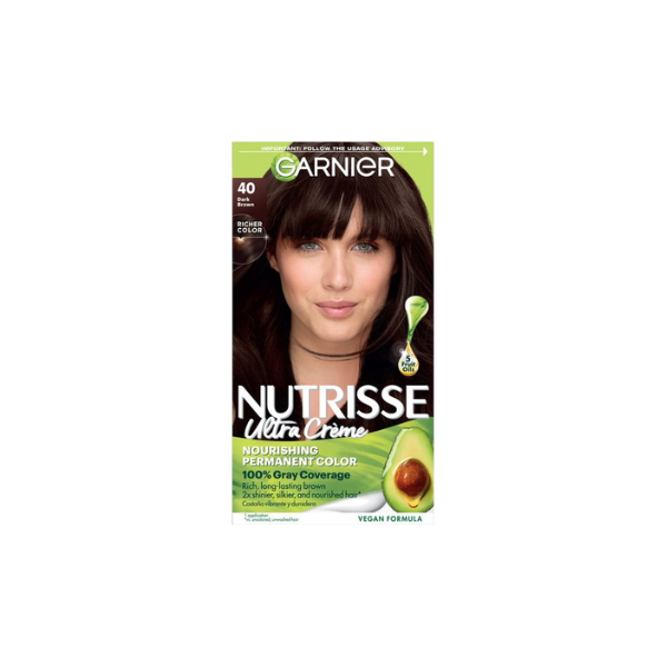 Garnier Nutrisse Nourishing Hair Color Creme, 040 Dark Brown Dark Chocolate