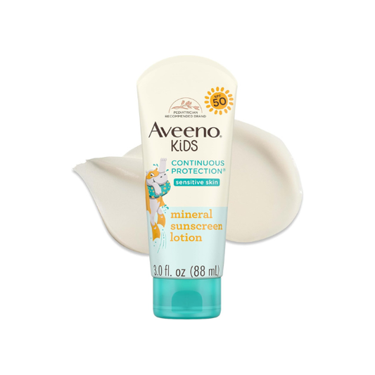 Aveeno Kids Sunscreen Lotion, Broad Spectrum, SPF 50, 3 Fl Oz (Pack of 12)
