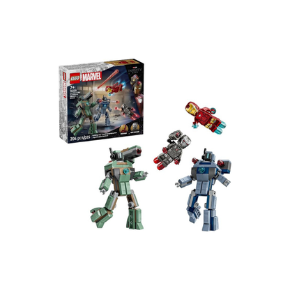 LEGO Marvel Iron Man & War Machine vs. Hammer Drones Building Toy - Pretend Play Set W/ 2 Toy Minifigures - Kids Building Blocks for Boys & Girls, Ages 7+ - Gift Idea for Birthdays - 76320
