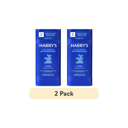 (2 pack) Harry's Extra-Strength Antiperspirant Deodorant for Men, Sweat and Odor Protection, Stone, 2.5 oz