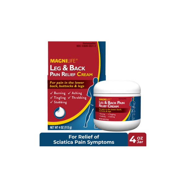 MagniLife Leg & Back Pain Relief Cream, for Fast Relief of Lower Back, Buttocks & Leg Pain, 4 oz
