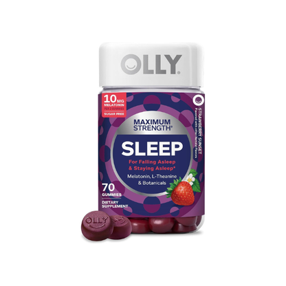 OLLY Maximum Strength Sleep Support Supplement, 10 mg Melatonin - 70 Count