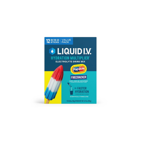 Liquid I.V. Popsicle Firecracker Hydration Multiplier Powdered Electrolyte Drink Mix, 12 Count Packets