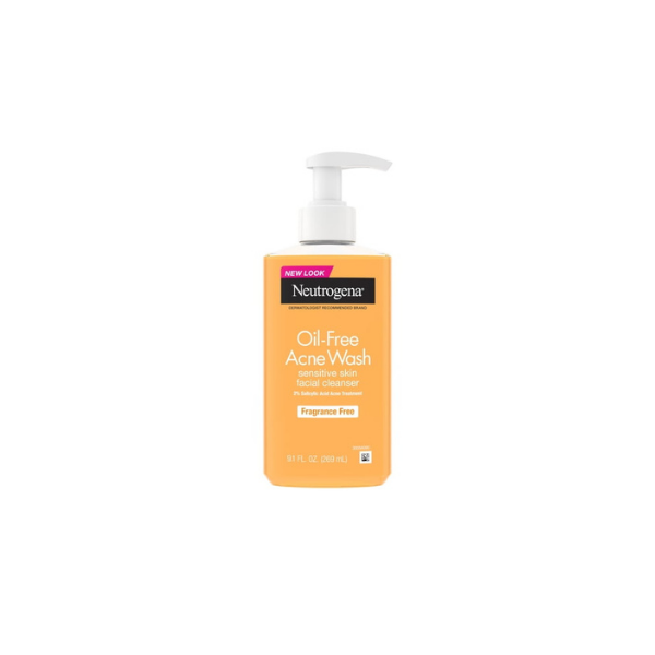 Neutrogena Oil-Free Acne Face Wash, Fragrance Free, 2% Salicylic Acid, 9.1 fl oz
