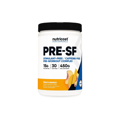 Nutricost Stim-Free Pre-Workout (Peach Mango) 30 Servings, Caffeine Free