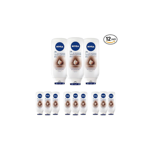 NIVEA Nourishing In Shower Body Lotion, Cocoa Butter, Multi, 13.5 Fl Oz (Pack of 12)