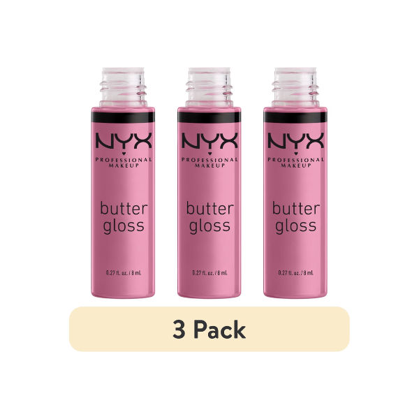 (3 pack) NYX Professional Makeup Butter Gloss, Non-Sticky Lip Gloss, Eclair, 0.27 Oz