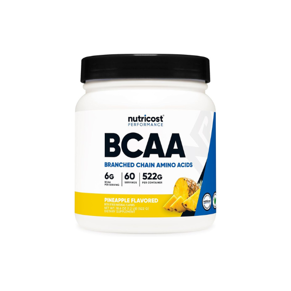Nutricost BCAA Powder (Pineapple, 60 Servings) - Optimal 2:1:1 Ratio