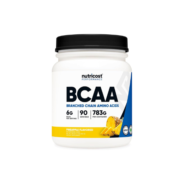 Nutricost BCAA Powder (Pineapple, 90 Servings) - Optimal 2:1:1 Ratio