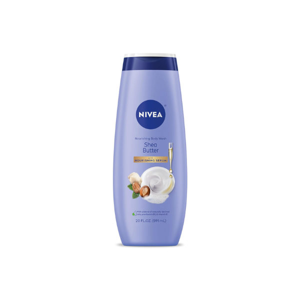 NIVEA Nourishing Shea Butter Body Wash, Nourishing Serum, 20 FL OZ