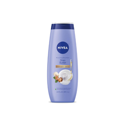 NIVEA Nourishing Shea Butter Body Wash, Nourishing Serum, 20 FL OZ
