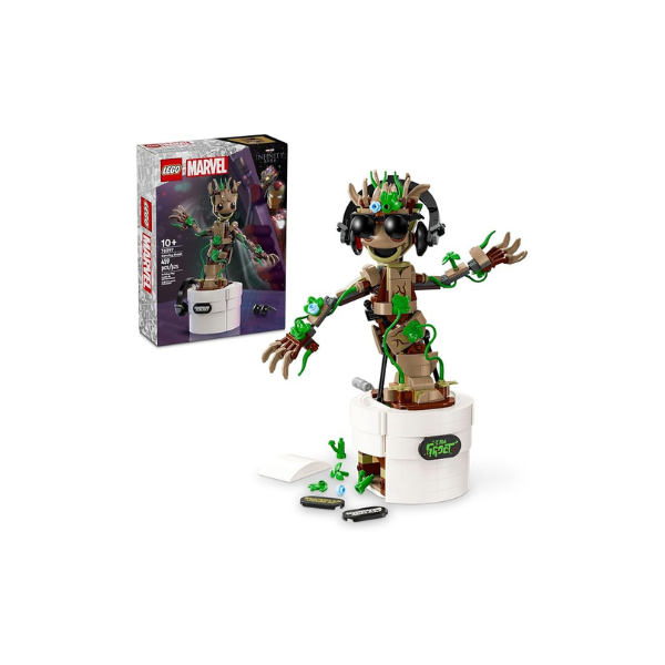 LEGO Marvel Dancing Groot, Guardians of the Galaxy Toy, Buildable Birthday Gift, Marvel Toy, Super Hero Hand-Operated Interactive Playset, Marvel Gift for Kids, Animated Groot Figure, 76297