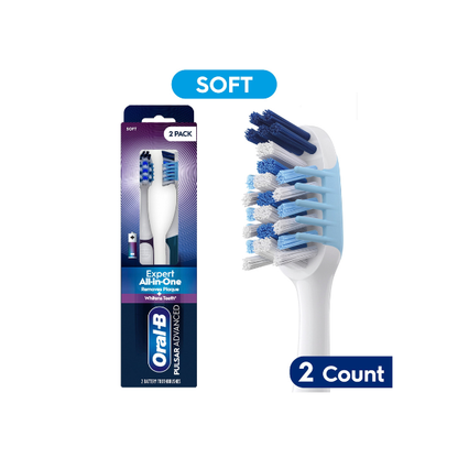 Oral-B Toothbrush, Pulsar Advanced All-in-One Soft Toothbrush, 2 Count