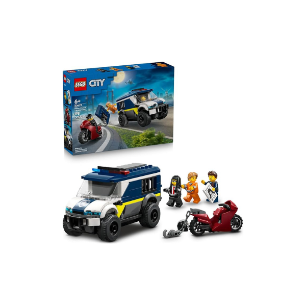 LEGO City Police Prisoner Transport Van - Police Toy for Kids, Boys & Girls Ages 6+ - Emergency Vehicle & Motorcycle Building Kit - Officer and 2 Crook Minifigures - Gift Idea for Birthdays - 60479