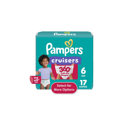 Pampers Cruisers 360 Baby Diapers Size 6, 17 Count (Select for More Options)