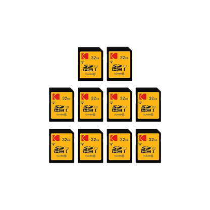 Kodak 32GB 10-Pack SDHC Card, UHS-I U1 V10 Premium, up to 85MB/s Read Speed, for Full HD Video and High-Resolution Pictures, Compatible with SDHC Standard (10-Pack)