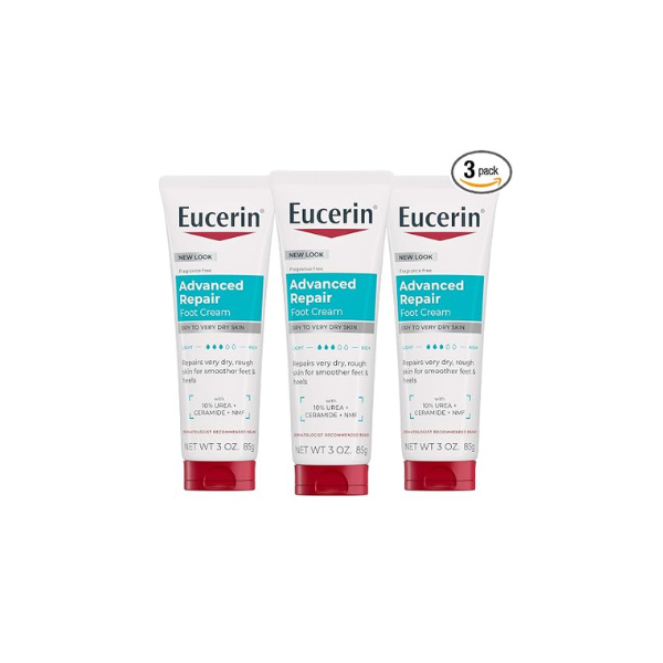 Eucerin Advanced Repair Foot Cream with Urea, Mulitpack, 3 x 3 OZ