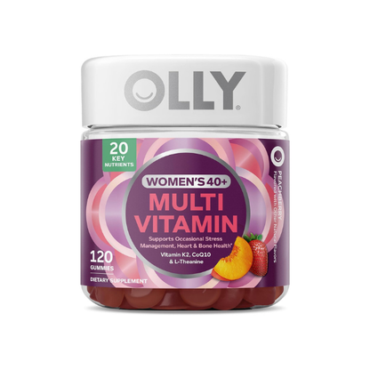 OLLY Women's 40+ Multi Gummies, K2, CoQ10, Peach Berry - 120 Count