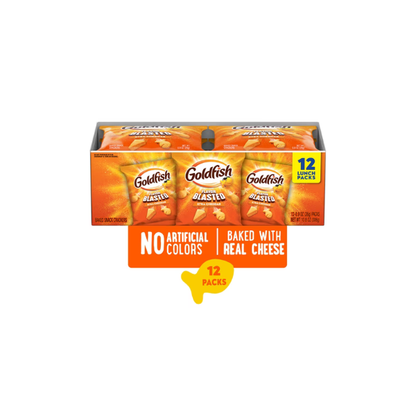 Goldfish Flavor Blasted Crackers, Xtra Cheddar Snack Packs, 12 Count Multipack