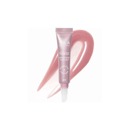 TULA Skin Care Glaze Plumping Lip Treatment, Shade Pink, 0.28 oz.