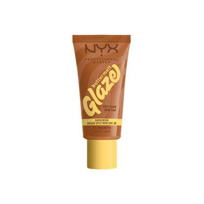 NYX Professional Makeup Buttermelt Glaze Tinted Moisturizer, Hydrating, SPF 30, Chai Butta, 1.01 fl oz