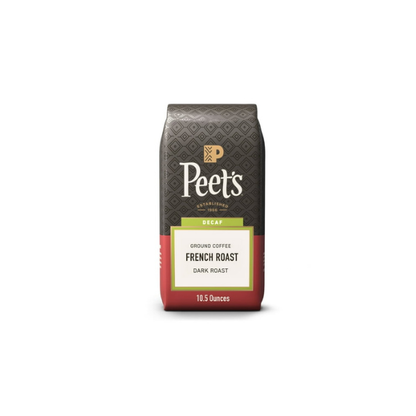 Peet's Coffee Decaf French Roast Premium Dark Roast Ground Coffee, Arabica, 10.5 oz