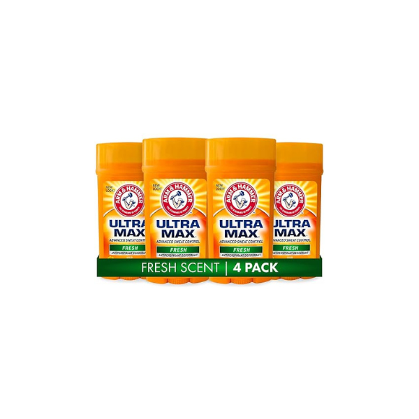 ARM & HAMMER ULTRA MAX Deodorant, Fresh Scent, Solid Stick 2.6 oz, 4-Pack
