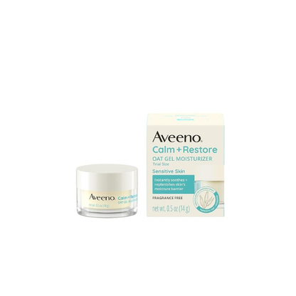 Aveeno Calm + Restore Oat Gel Facial Moisturizer, Fragrance-Free, 0.5 oz