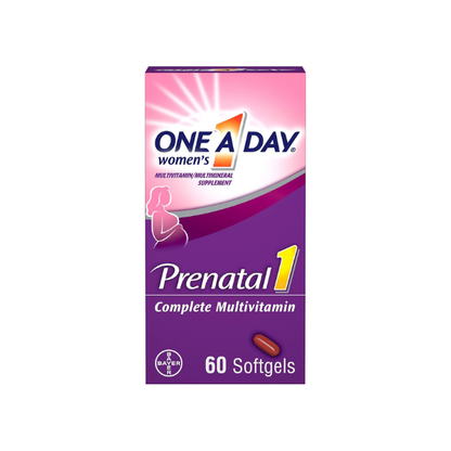 One A Day Women's Prenatal 1 Multivitamin Including Vitamin A, Vitamin C, Vitamin D, B6, B12, Iron, Omega-3 DHA & more, Tablet,Softgels, 60 Count - Supplement for Before, During, & Post Pregnancy