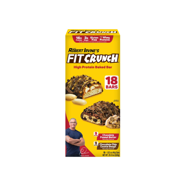 Chef Robert Irvine's FITCRUNCH High Protein Baked Bars, Variety Pack, 1.62 oz. 18 ct.