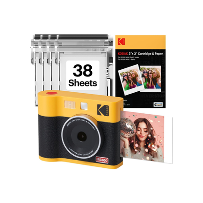KODAK Mini Shot 3 ERA 3x3 Instant Camera, Photo Printer, 38 Sheet, Yellow