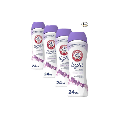 ARM & HAMMER Light Laundry Scent Booster, Lavender Escape, 24 Ounce (Pack of 4)