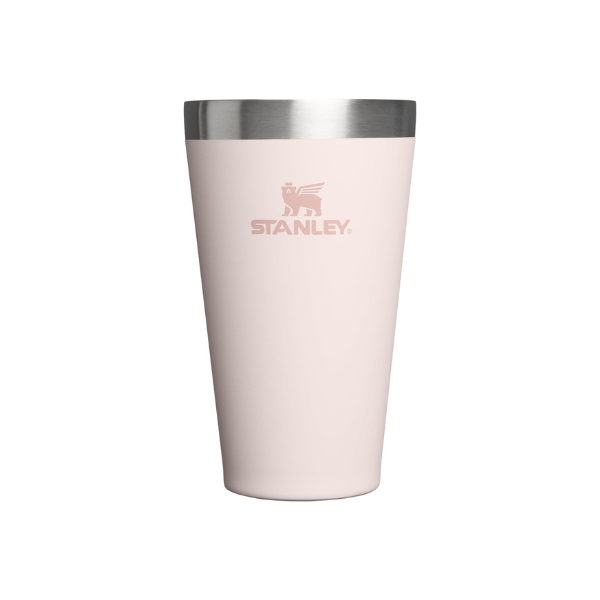STANLEY Adventure Stacking Beer Pint Glass 16oz | Stackable Drinking Cup for Cold Beverages | Dishwasher Safe | Insulated Stainless Steel Tumbler | BPA-Free | Rose Quartz