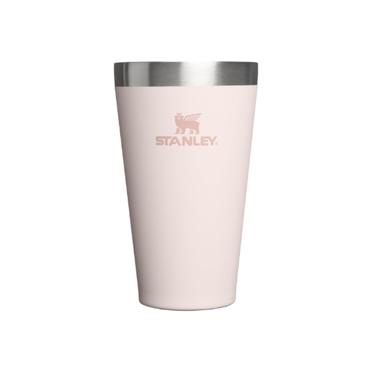 STANLEY Adventure Stacking Beer Pint Glass 16oz | Stackable Drinking Cup for Cold Beverages | Dishwasher Safe | Insulated Stainless Steel Tumbler | BPA-Free | Rose Quartz