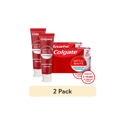 (2 pack) Colgate Optic White Advanced Sparkling White Toothpaste, Mint, 2 Pack, 4.5 OZ