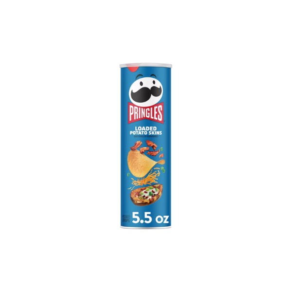 Pringles Loaded Potato Skins Potato Crisps Chips, Lunch Snacks, 5.5 oz Canister