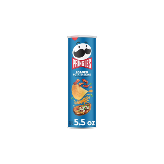 Pringles Loaded Potato Skins Potato Crisps Chips, Lunch Snacks, 5.5 oz Canister