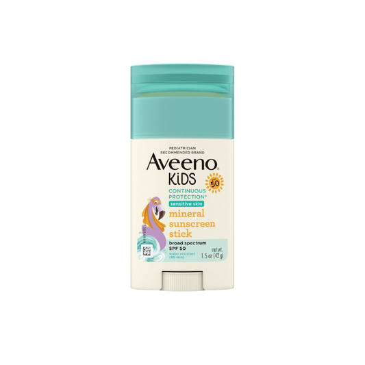 Aveeno Kids Zinc Oxide Sunscreen Stick SPF 50, 1.5 oz