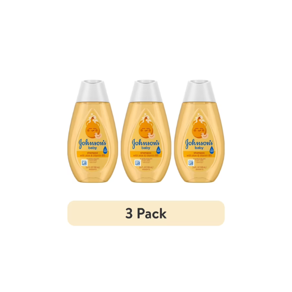 (3 pack) Johnson's Baby Shampoo with Aloe & Vitamin B5, Tear-Free, 3.4 fl. oz