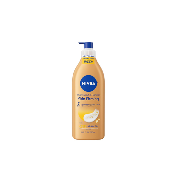 NIVEA Skin Firming Melanin Beauty & Hydration Body Lotion, Q10, 16.9 Fl Oz