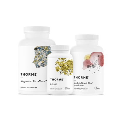 THORNE - Essential Wellness Trio - Methylation Support + Magnesium CitraMate + Vitamin D-5000-60 Servings