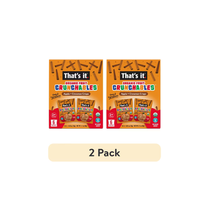 (2 pack) That's It. Crispy, Gluten-Free, Organic Apple + Cinnamon Crunchables, 6 Count