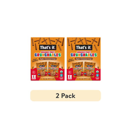 (2 pack) That's It. Crispy, Gluten-Free, Organic Apple + Cinnamon Crunchables, 6 Count