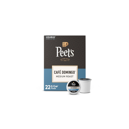 Peet's Coffee Cafe Domingo Blend Premium Medium Roast Keurig K-Cup Coffee Pods, 22 Count