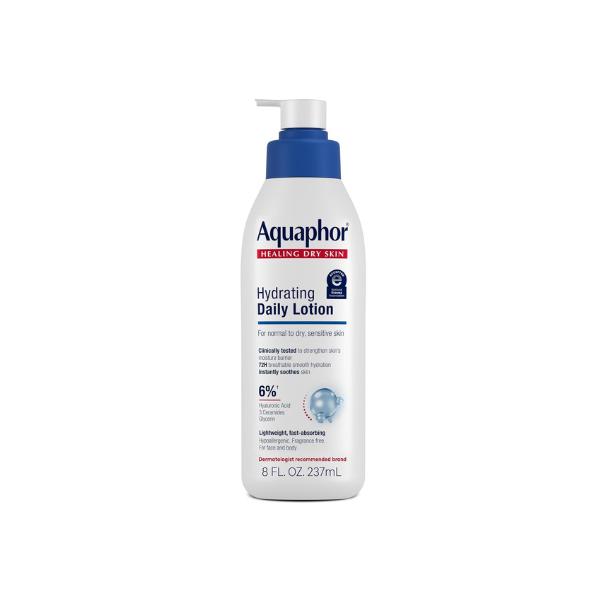 Aquaphor Daily Hydrating Face and Body Lotion with Hyaluronic Acid, 8 FL OZ