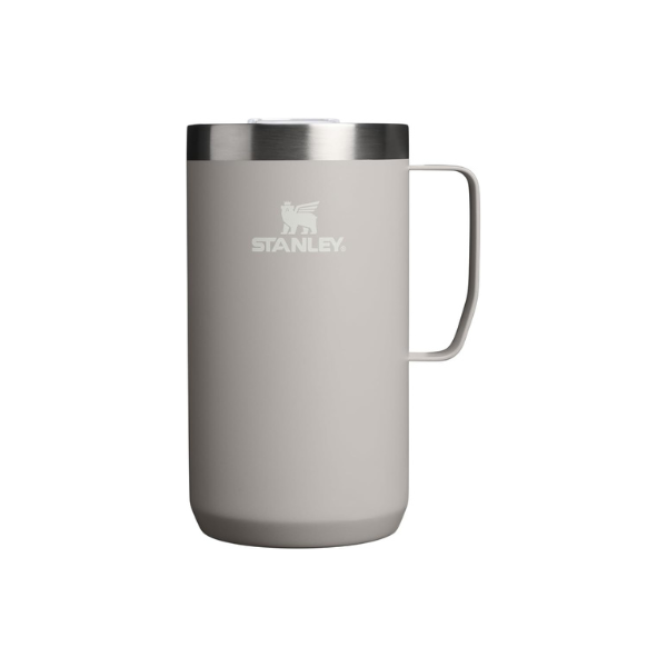 STANLEY Everyday Camp Mug 24oz | Drink Through Lid | Cup for Coffee, Tea and Drinks | Insulated Stainless Steel Coffee Mug | BPA-Free | Ash