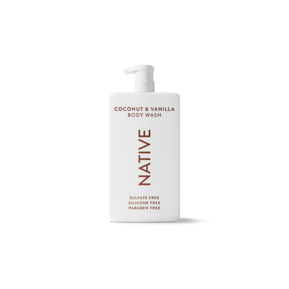 Native Body Wash for Women and Men, Sulfate Free, Coconut & Vanilla, 36 fl oz